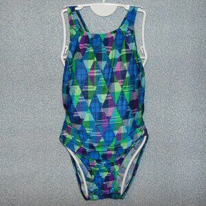 Speedo Plaid Diamond Swimsuit 38